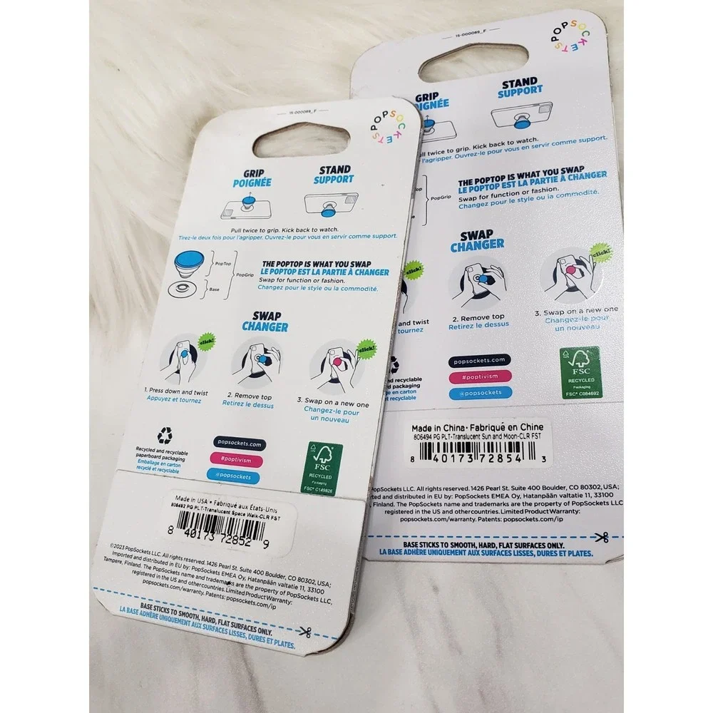 LOT 2 PopSockets Cell Phone Grip celestial astronaut sun moon‎ galaxy space